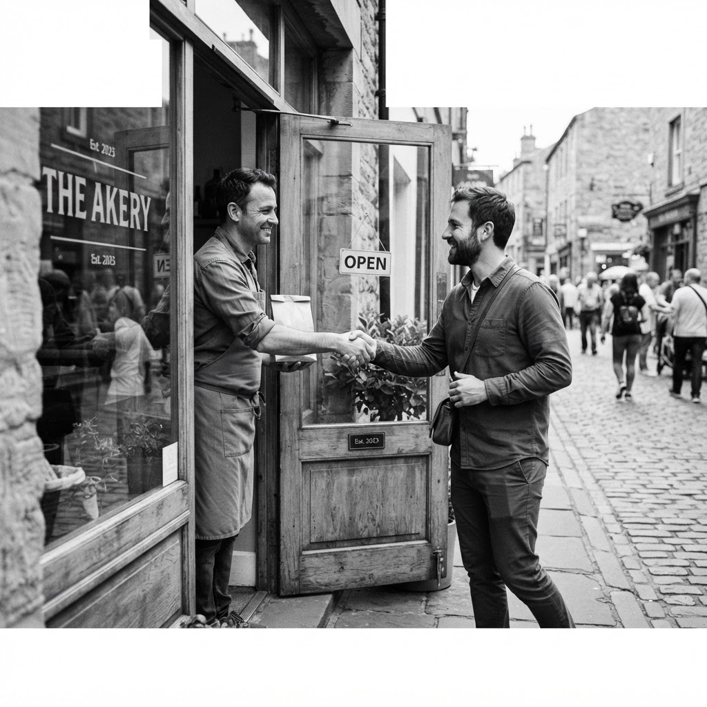 Shaking hands on a first commercial contract