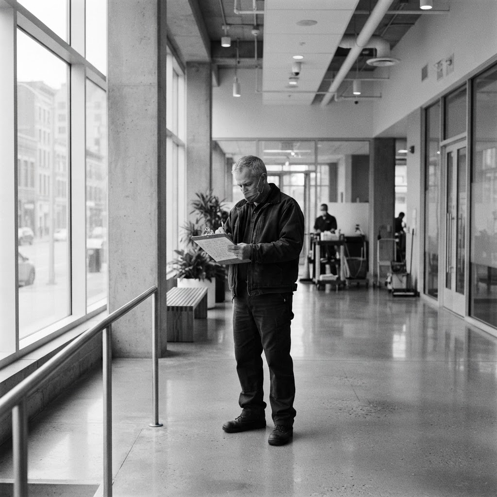 Reviewing operations at a commercial site